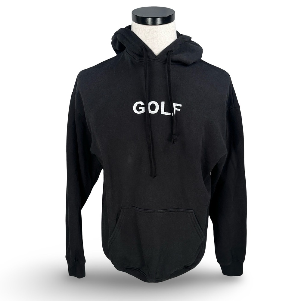 Golf Wang Mens White Logo Hoodie Black Embroidered Sweatshirt Size M Medium